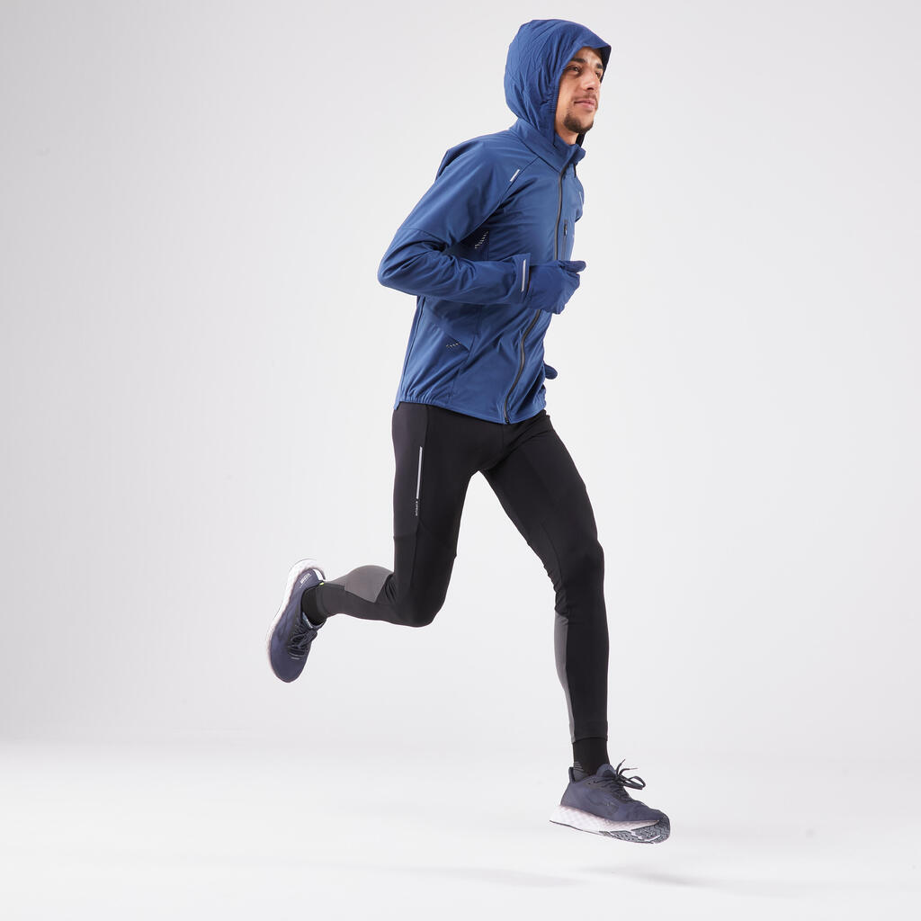 Ανδρικό μακρυμάνικο μπουφάν για τρέξιμο KIPRUN Run 900 Warm Regul - Μαύρο