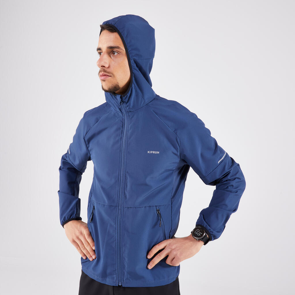 Modra moška tekaška vetrovka Run 100 