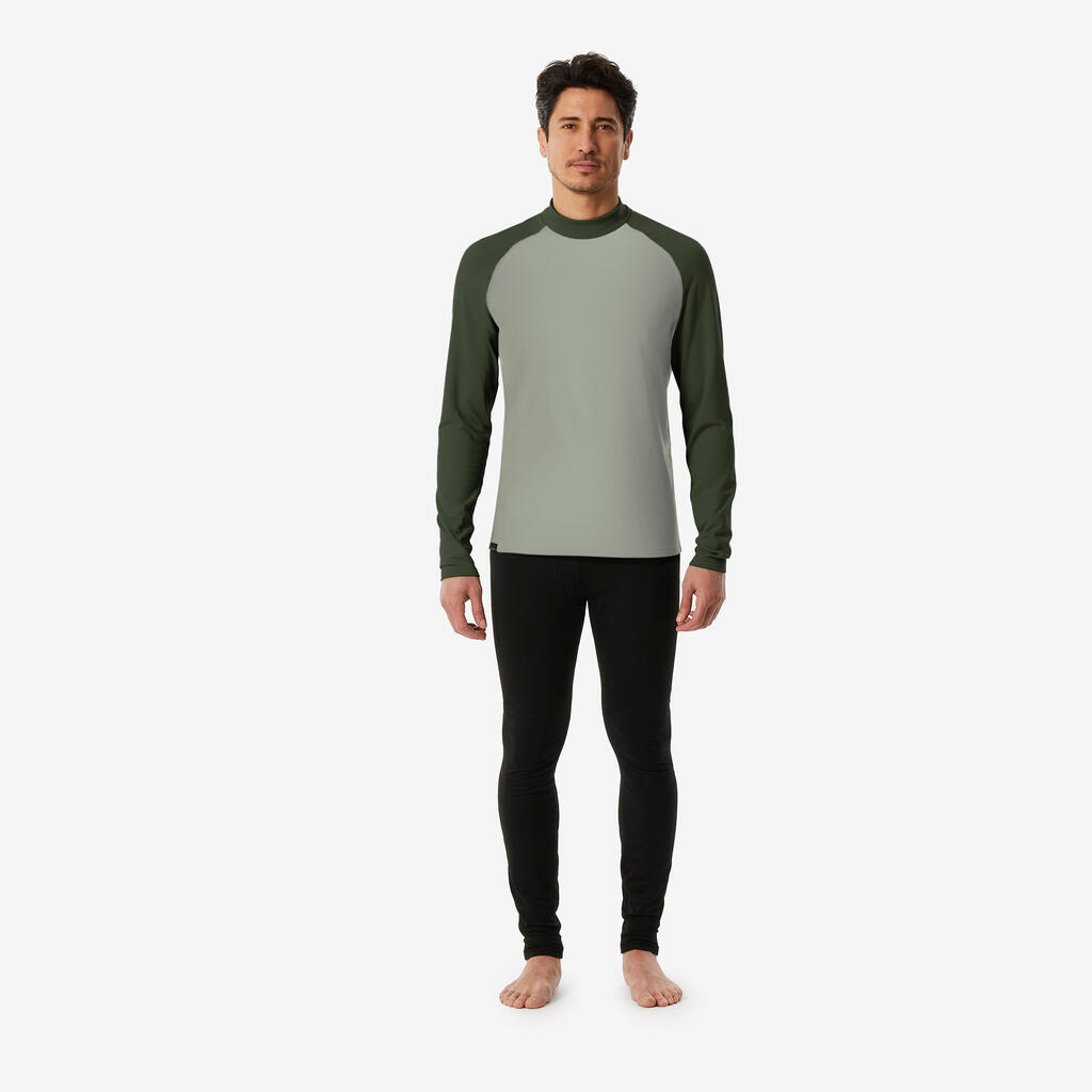 Men’s warm and breathable ski base layer, BL 500 - Dark and Light Green