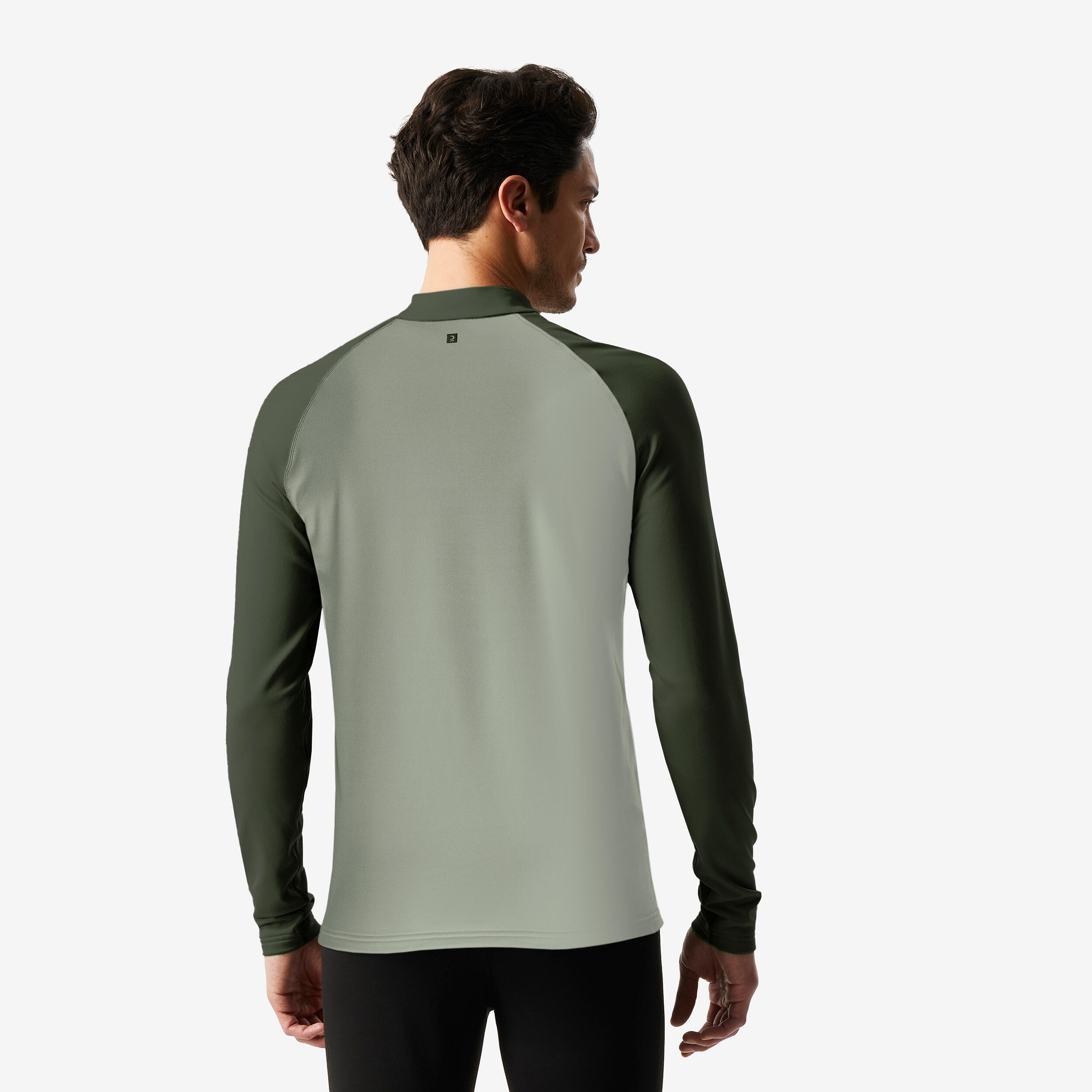 Men’s warm and breathable ski base layer, BL 500 - Dark and Light Green