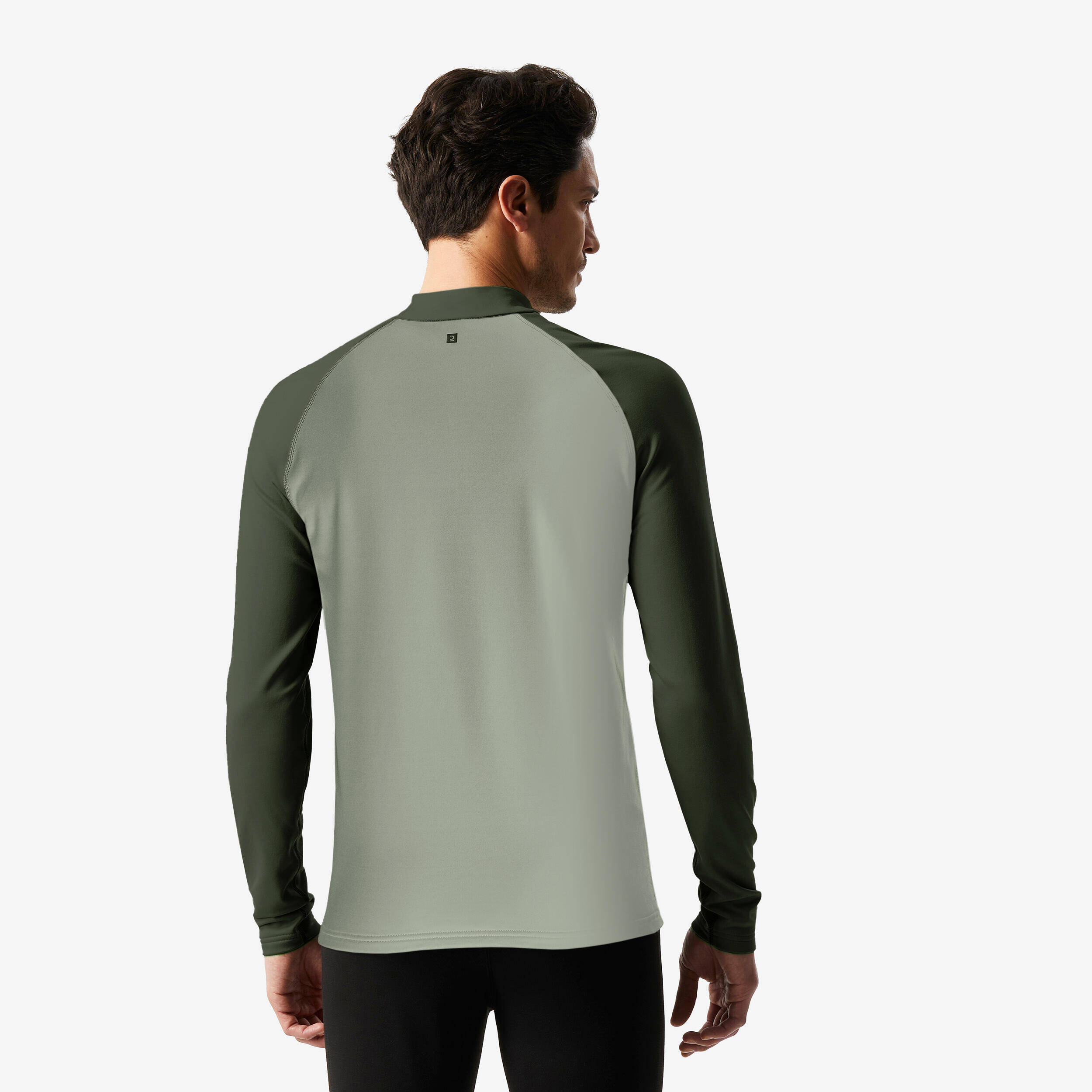 Men’s warm and breathable ski base layer, BL 500 - Dark and Light Green -  4