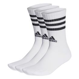 LOT DE 3 CHAUSSETTES DE SPORT ADIDAS HAUTES BLANCHES BANDES BLANCHES