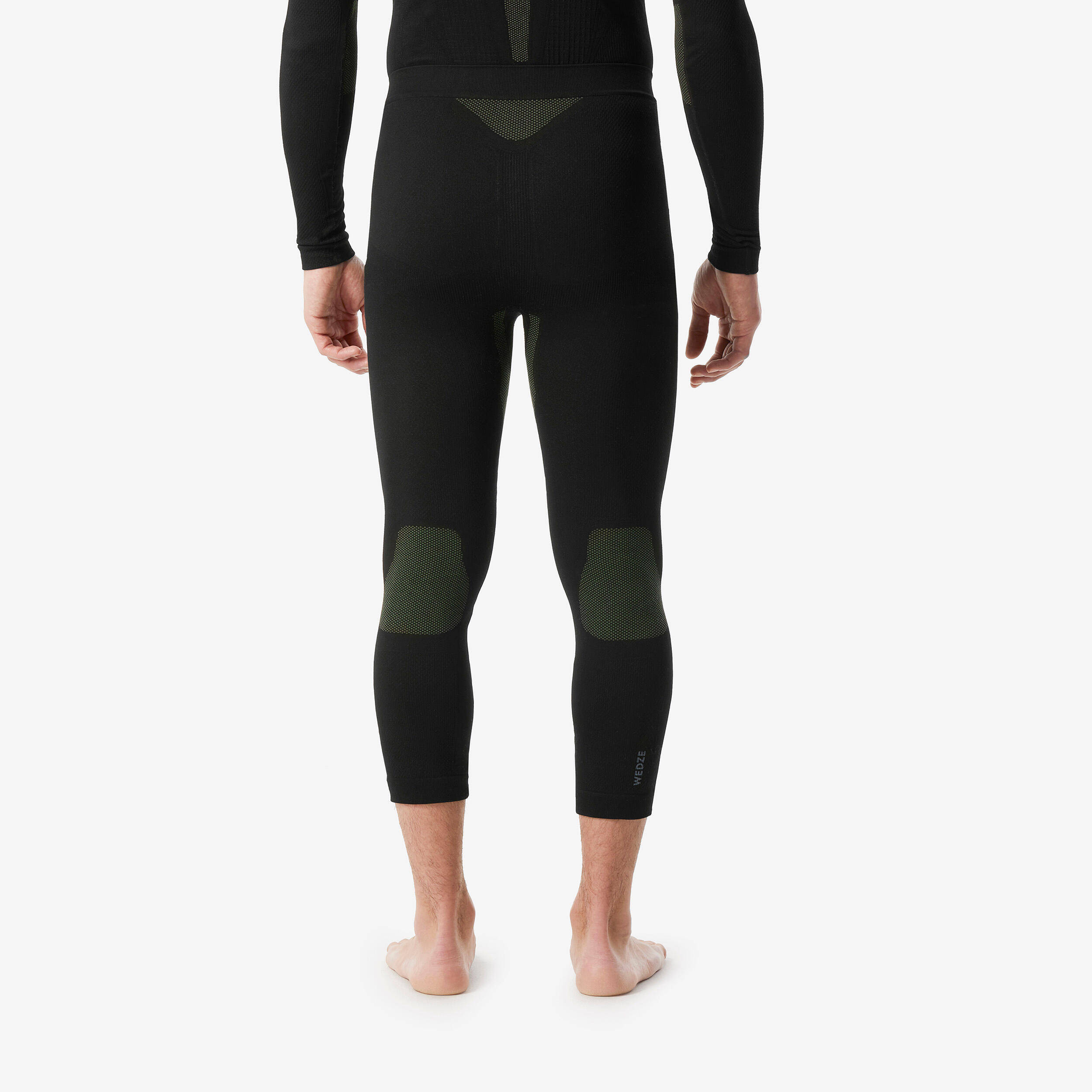 Men’s soft and seamless thermal ski bottom base layer - BL 500 - Black / Khaki
