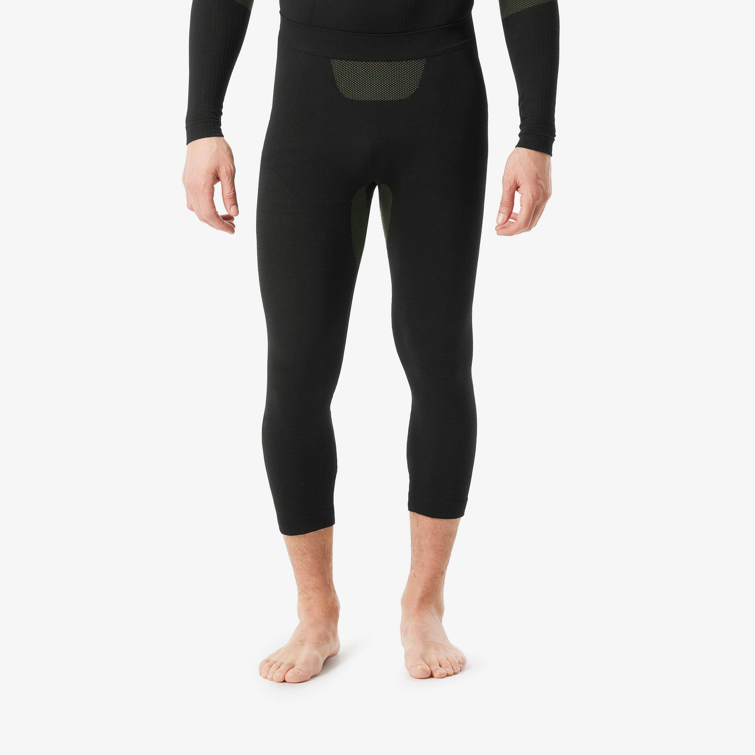 Men’s soft and seamless thermal ski bottom base layer - BL 500 - Black / Khaki -  1