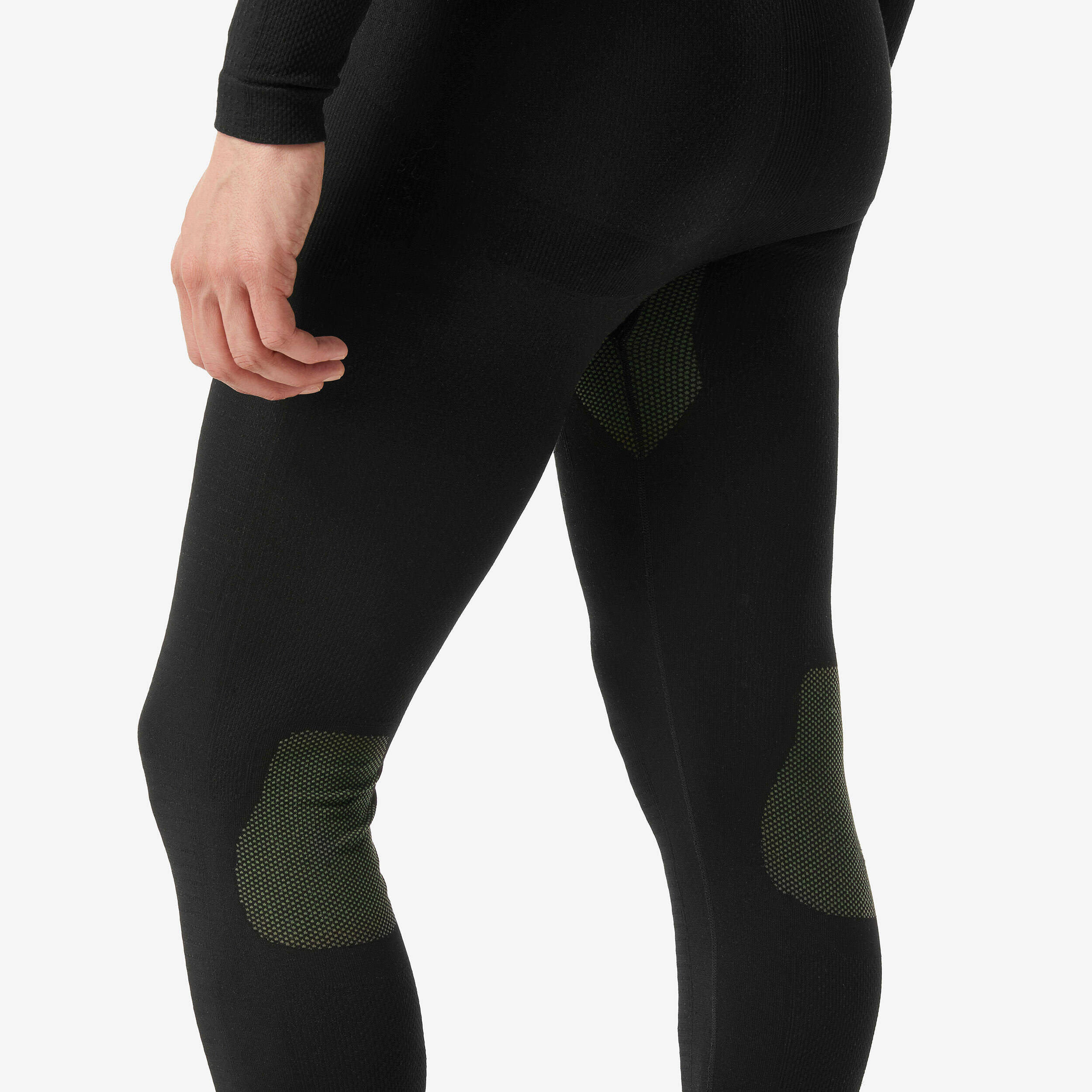Men’s soft and seamless thermal ski bottom base layer - BL 500 - Black / Khaki -  4