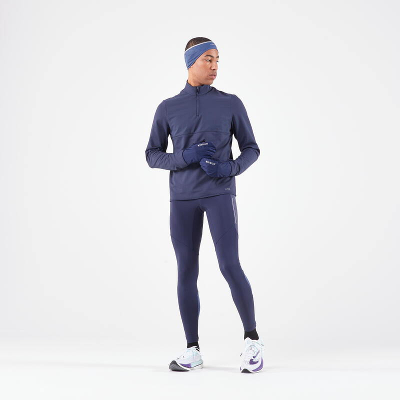 Gants de running Homme Femme - KIPRUN Evolutiv V2 bleu marine