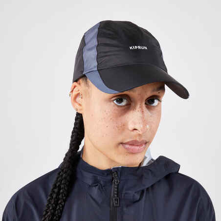 Men Women KIPRUN Running Adjustable Rain Cap - Black