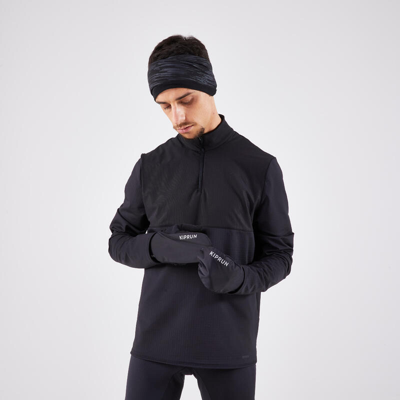 Mănuși alergare KIPRUN Evolutiv V2 Negru Adulți