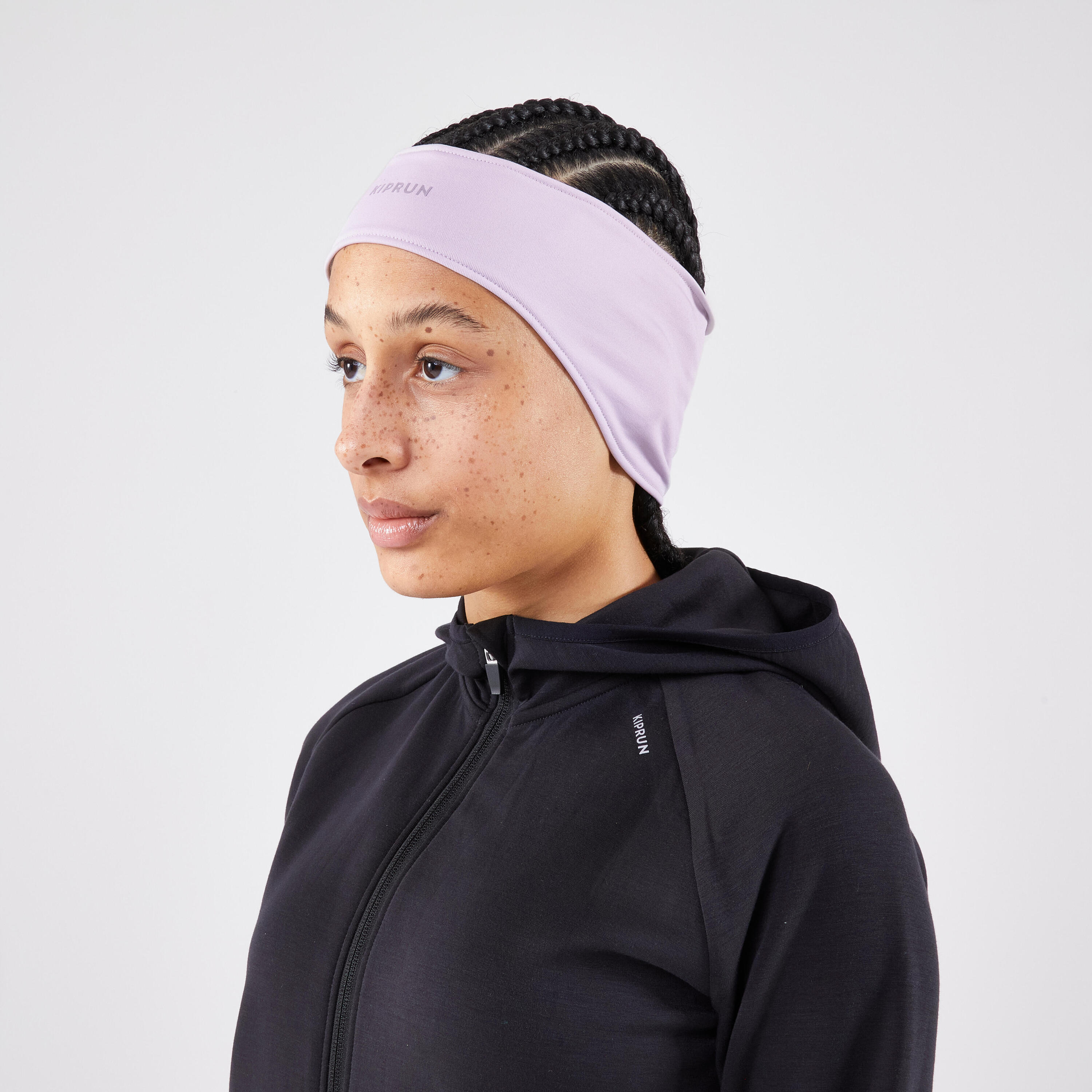 KIPRUN Warm Unisex Running Headband - Grey/Mauve 4/5