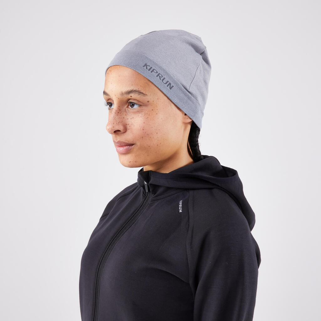 Bonnet running seamless Homme Femme - KIPRUN gris