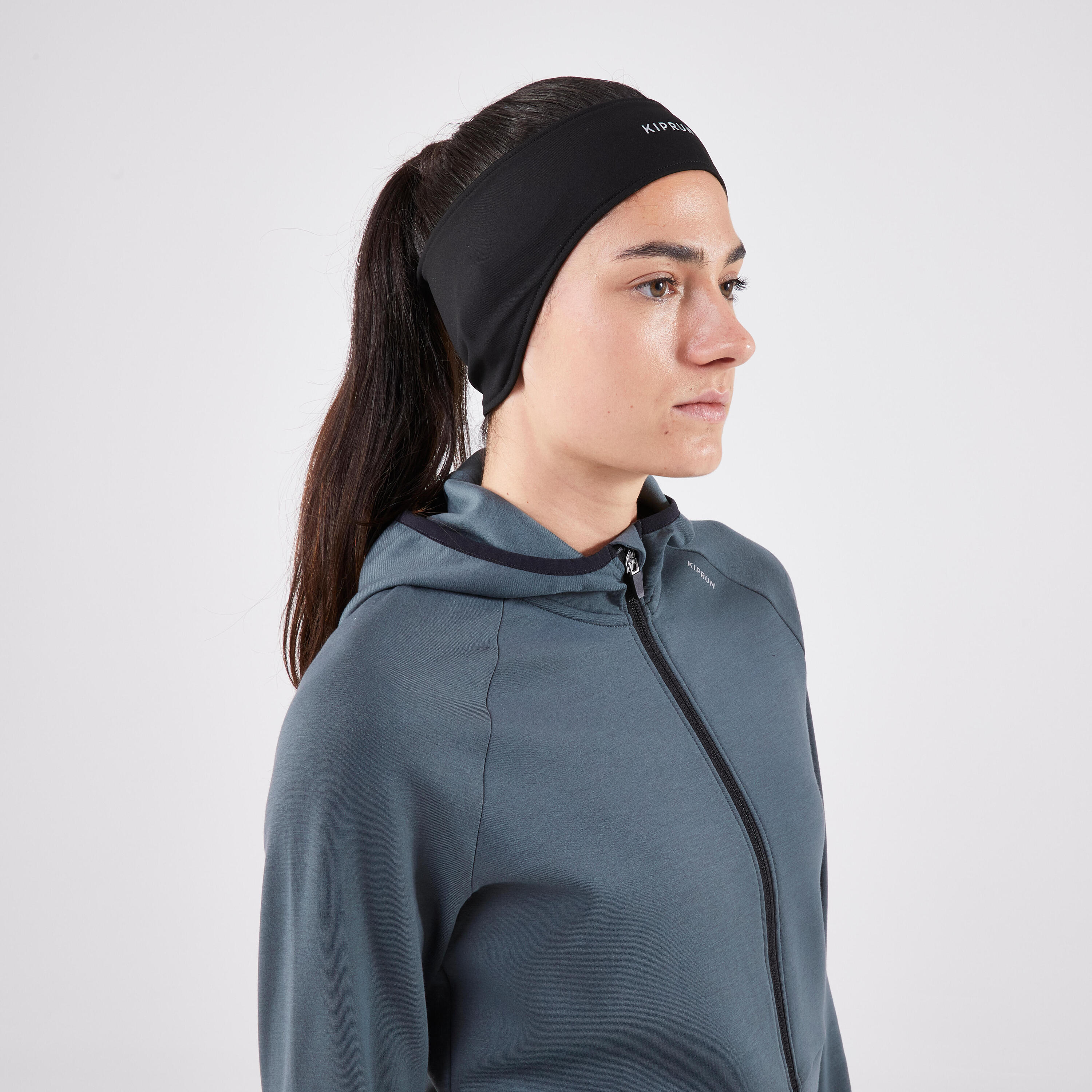 Bandeau running chaud homme femme - kiprun warm noir 5/10