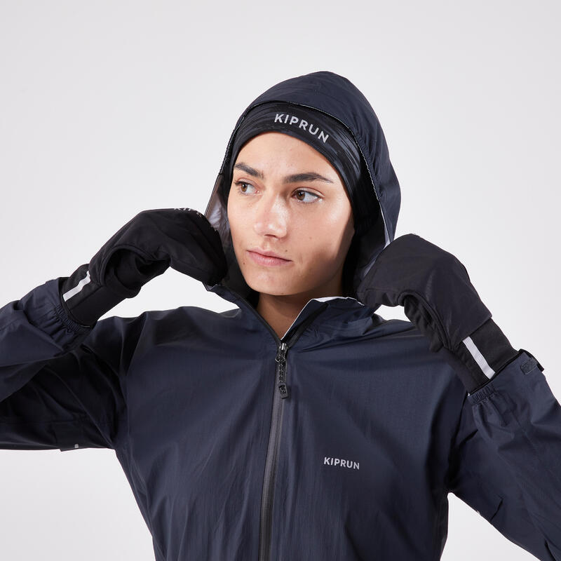 Tour de cou running chaud Homme Femme - KIPRUN Warm+ noir chine