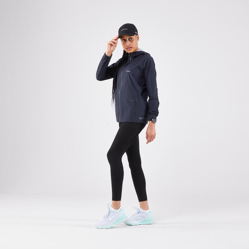 Casquette de running pluie adulte - kiprun déperlante 5 panel noir