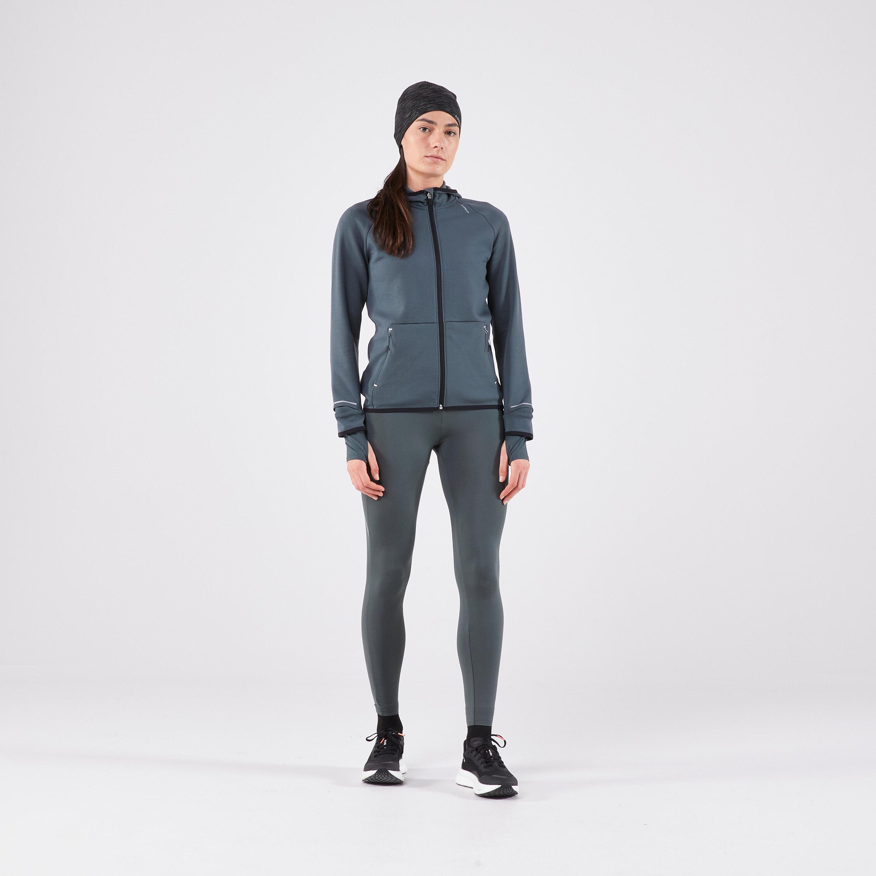 Tour de cou running chaud homme femme - kiprun warm+ noir chine 10/14