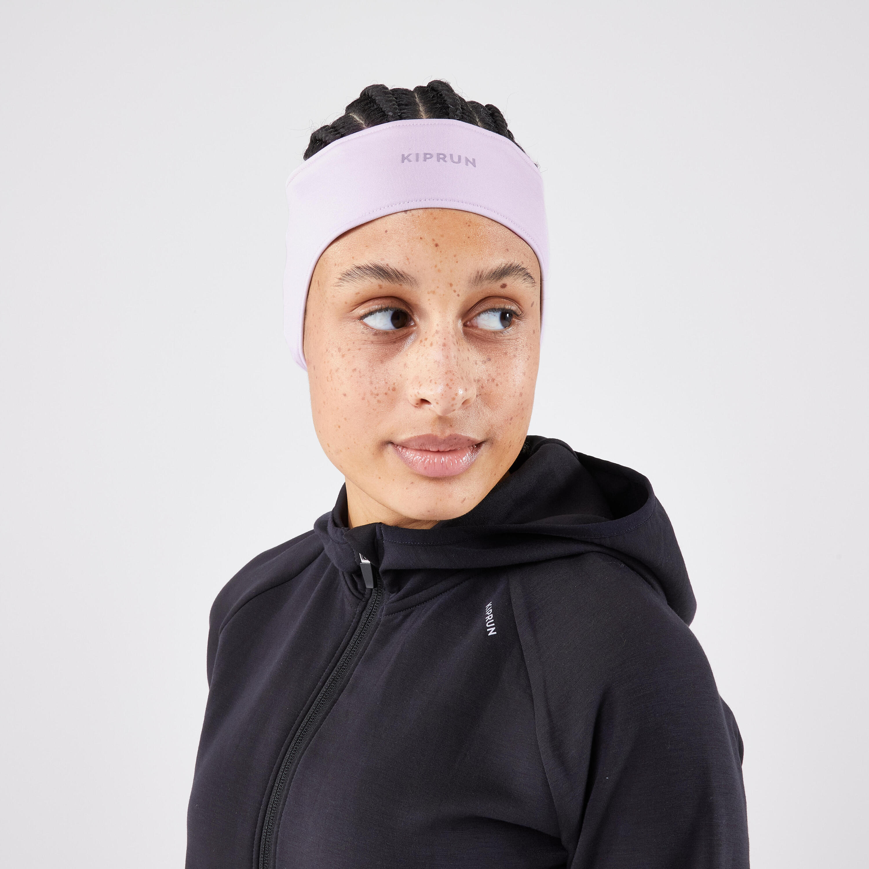 KIPRUN Warm Unisex Running Headband - Grey/Mauve 2/5