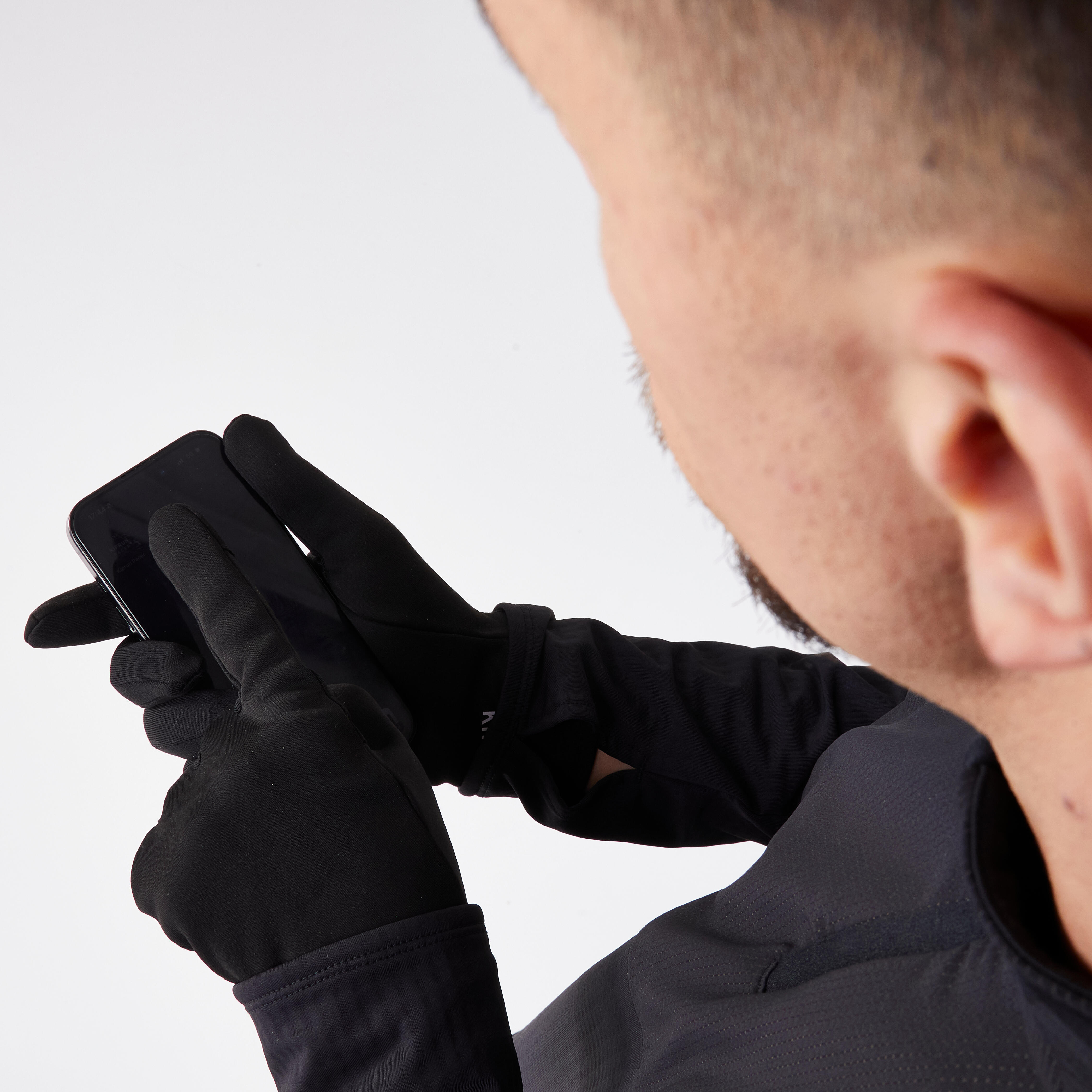 Touchscreen Running Gloves, Warm+ 500 V2 - KIPRUN