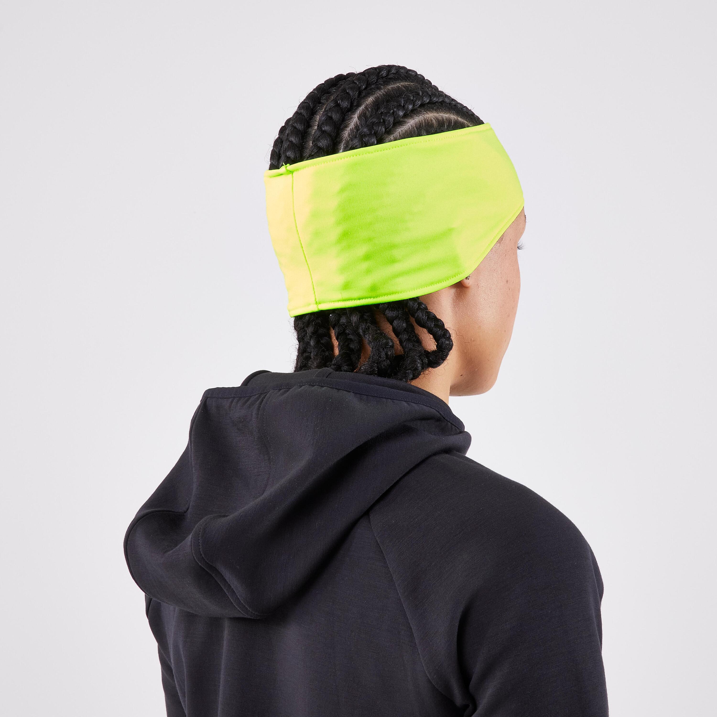 Cinta running càlida home dona KIPRUN Warm groc fluo  3/3