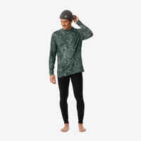 Men’s Loose-Fit Breathable Base Layer Ski Top BL500 - Khaki / Graph