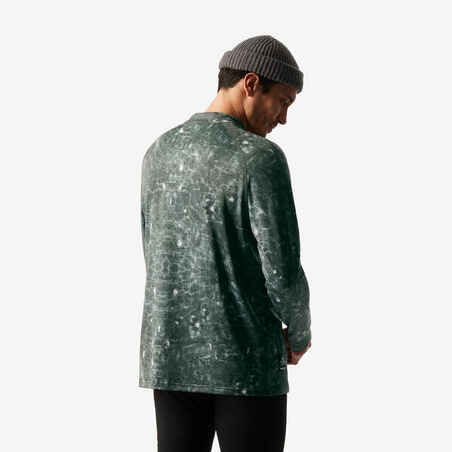 Men’s Loose-Fit Breathable Base Layer Ski Top BL500 - Khaki / Graph