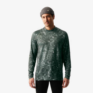 Men’s Loose-Fit Breathable Base Layer Ski Top BL500 - Khaki / Graph