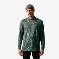 Men’s Loose-Fit Breathable Base Layer Ski Top BL500 - Khaki / Graph