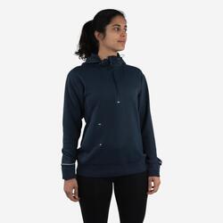 Sweat à capuche de running Femme - KIPRUN Run 500 Warm Bleu abysse