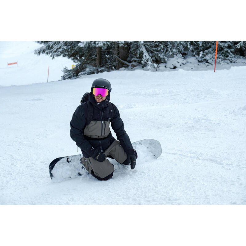 Pantalon Snowboard Impermeabil și călduros SNB 500 kaki Bărbați
