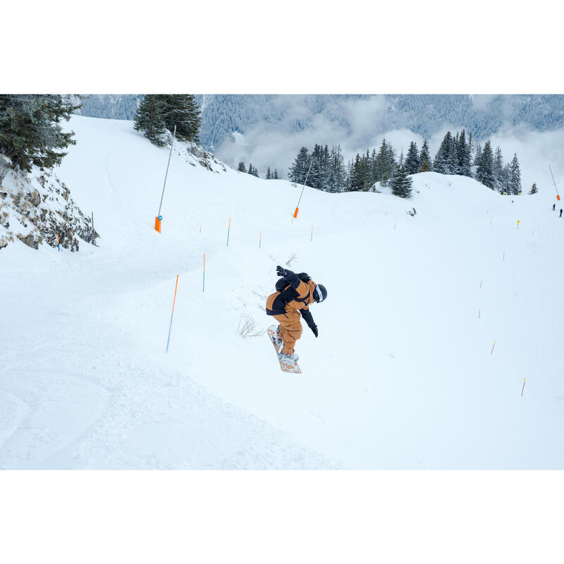 Pantalon Snowboard Impermeabil și călduros SNB 500 Portocaliu Bărbați