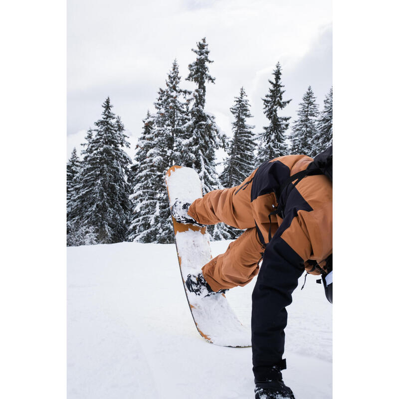 Pantalon Snowboard Impermeabil și călduros SNB 500 Portocaliu Bărbați