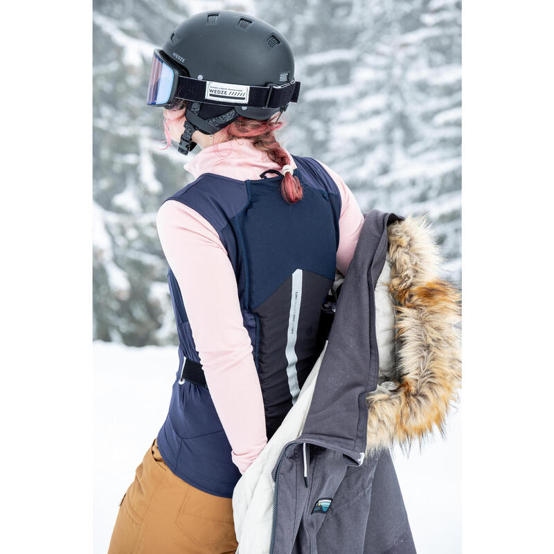 Gilet de protection dorsale vtt,  ski et snowboard femme dbck 900 - bleu