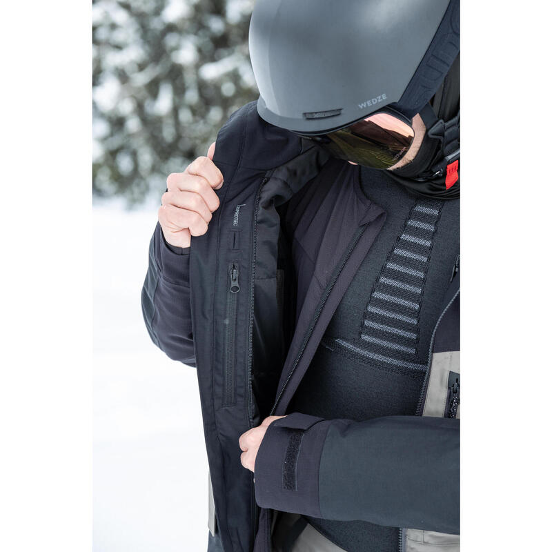 Snowboardjacke Herren Skijacke - SNB 500 Ziprotect khaki/schwarz