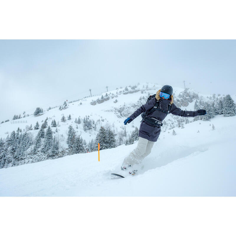 Pantalon de snowboard chaud et imperméable femme, SNB 500 blanc