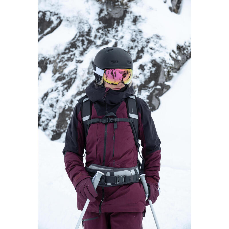 Gants de ski adulte, 100 LIGHT bordeaux noir