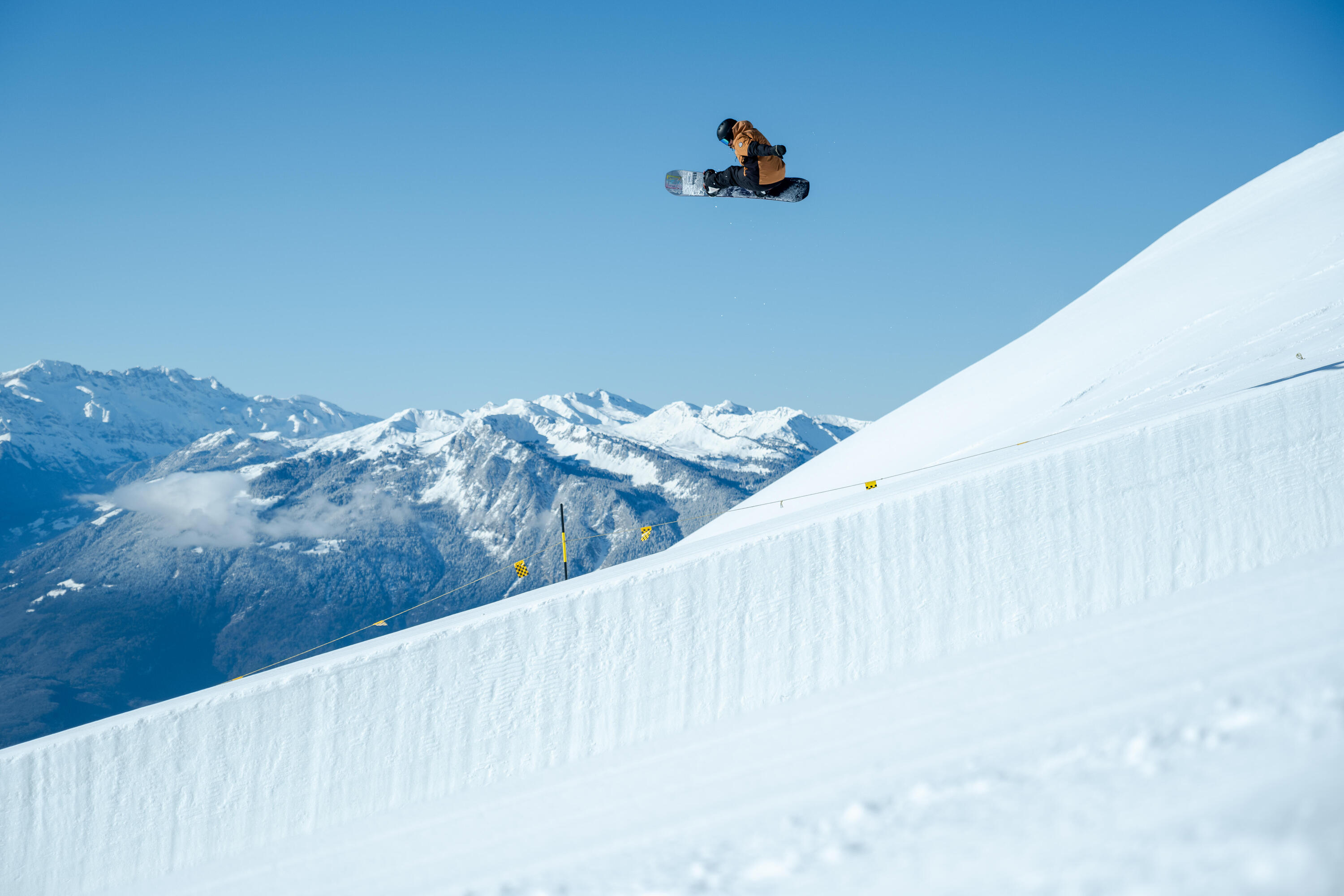Casaco de Snowboard Quente e Resistente SNB 500 Ziprotect Homem Camel / Preto 14/15
