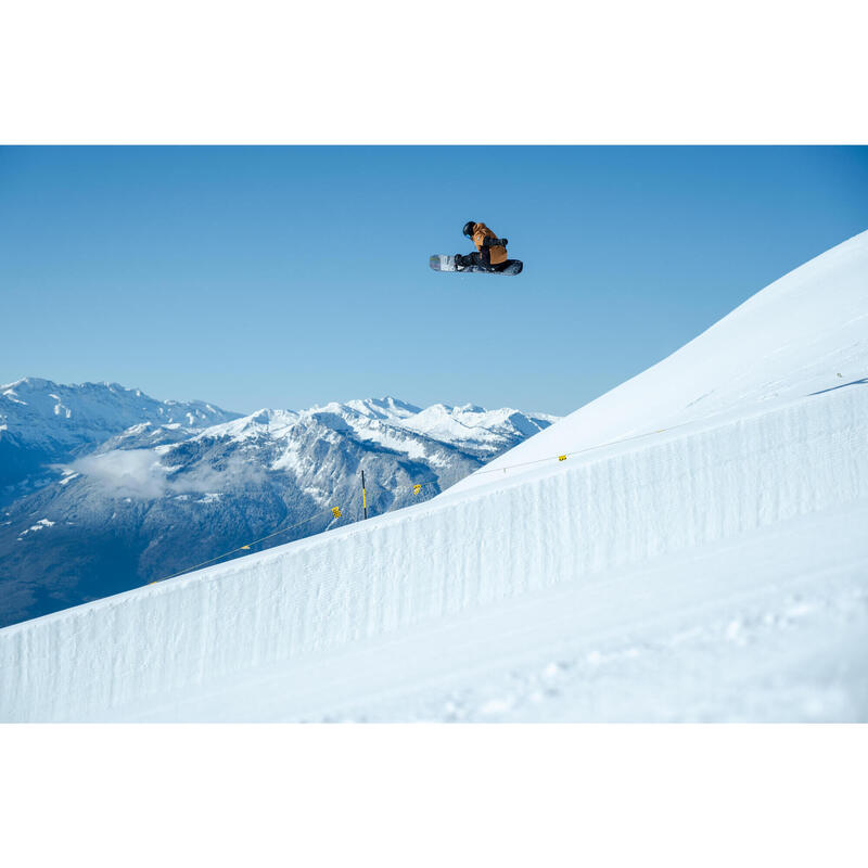 Geacă snowboard călduroasă și rezistentă SNB500 ziprotect maro și negru Bărbați