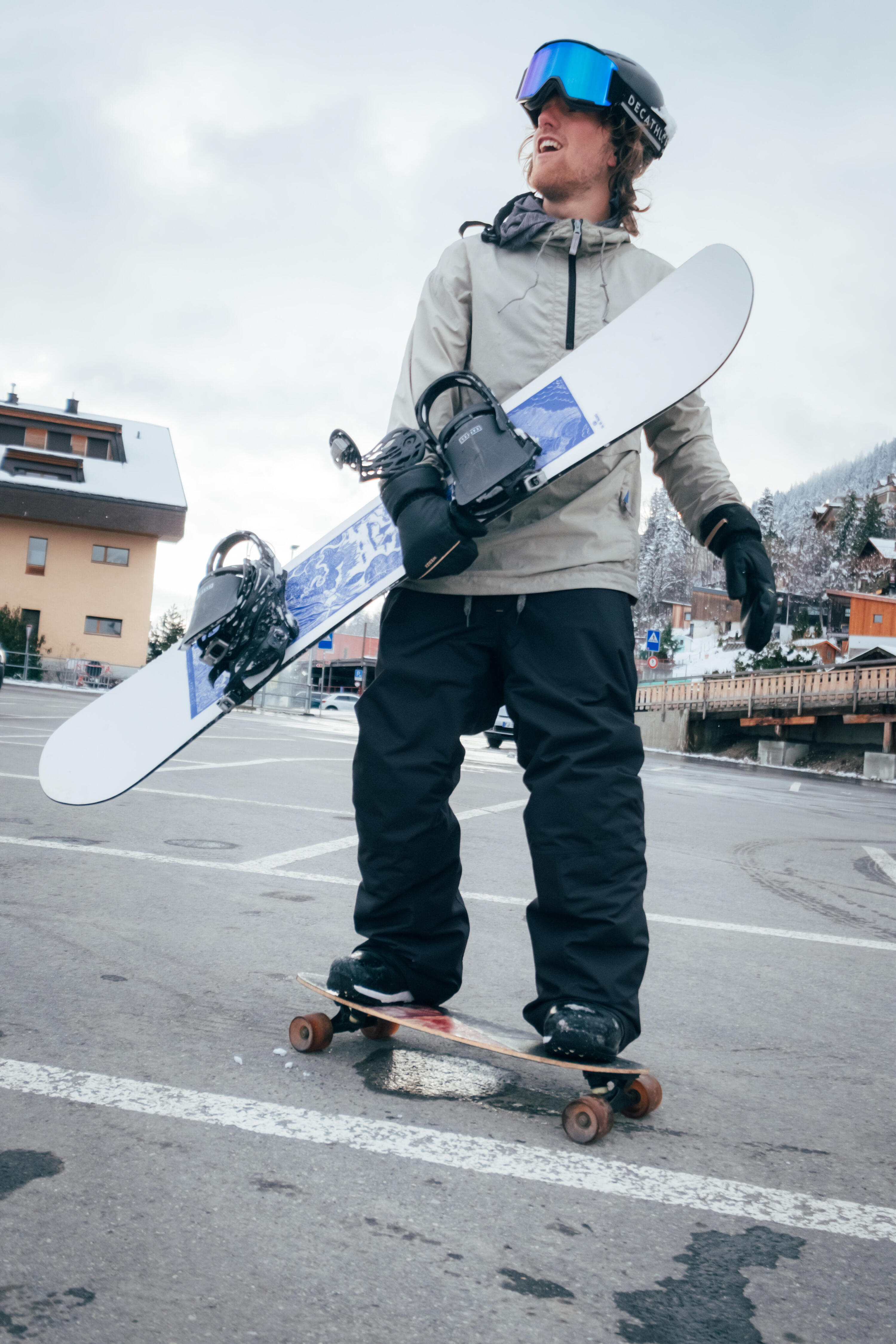 Veste de snowboard légère et confortable 1/2 zip, snb 100 verte 13/19