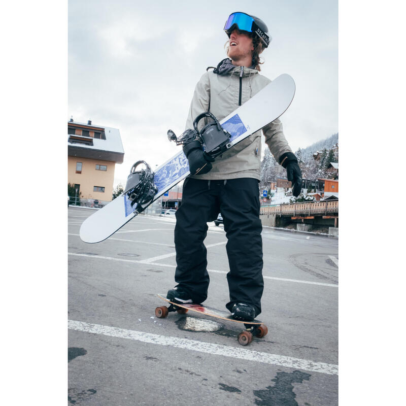 Veste de snowboard légère et confortable 1/2 zip, snb 100 verte