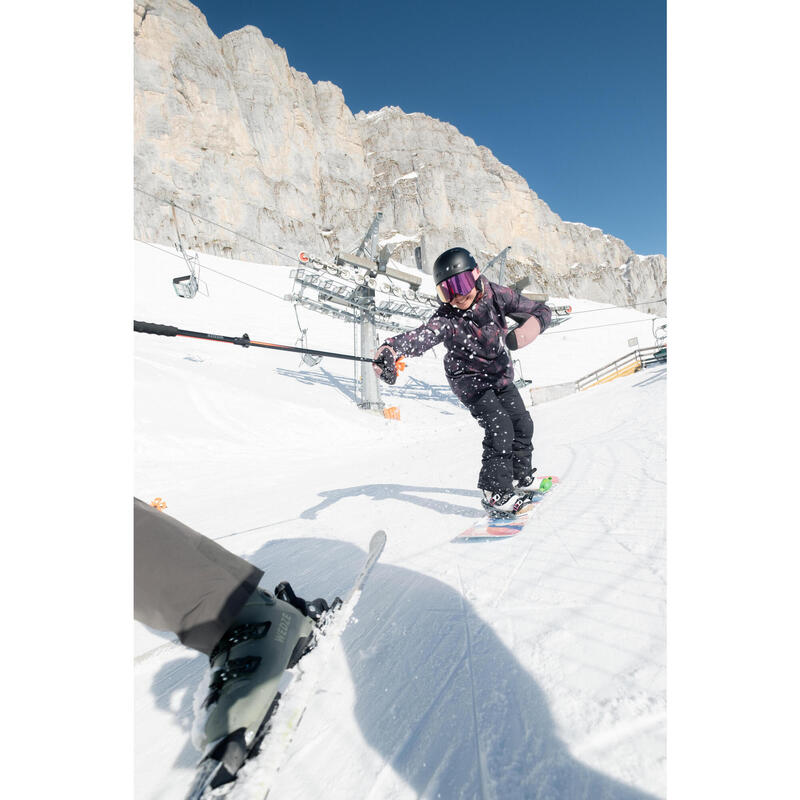 Veste de snowboard chaude et respirante femme, SNB 100 graph noir et rose