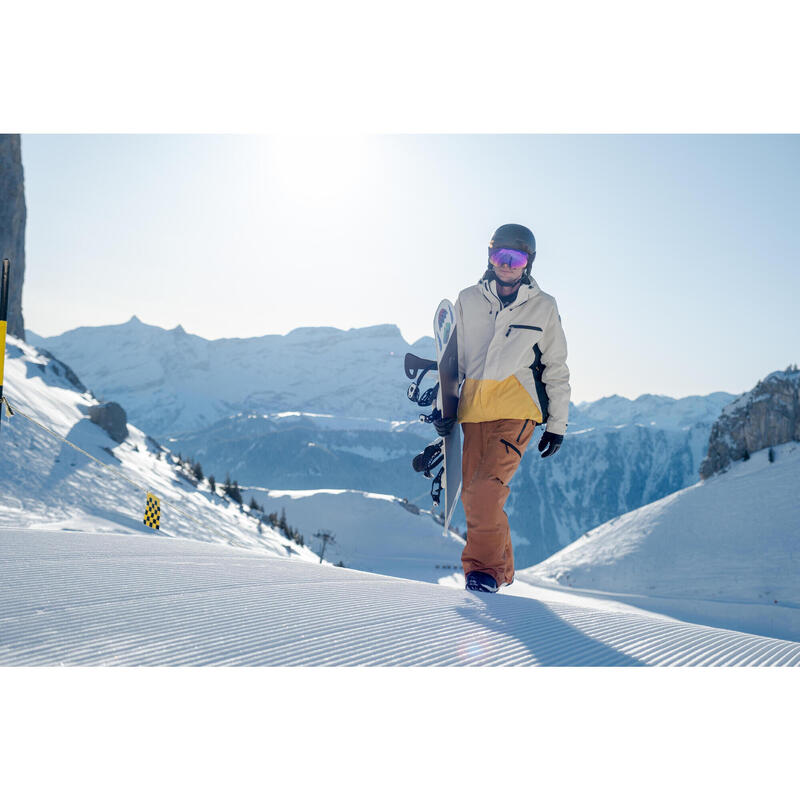 Pantalon Snowboard Impermeabil și călduros SNB 500 Portocaliu Bărbați