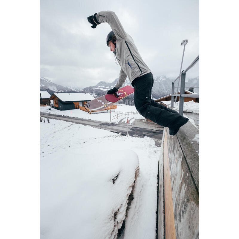 Geacă Snowboard SNB 100 ușoară și confortabilă Fermoar scurt Gri Bărbați