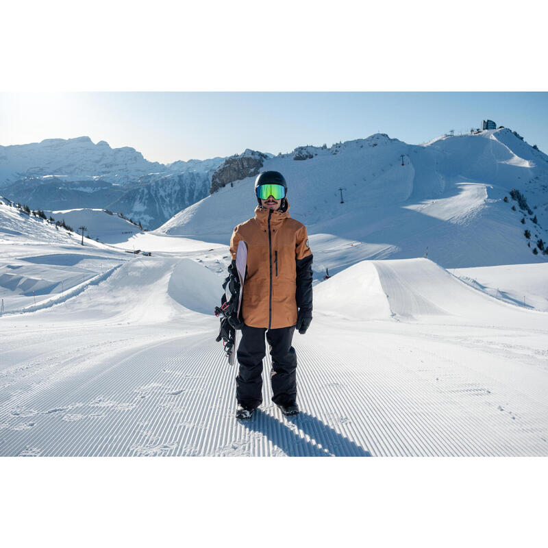 Pantalon de ski et snowboard résistant et imperméable homme, SNB 500 noir