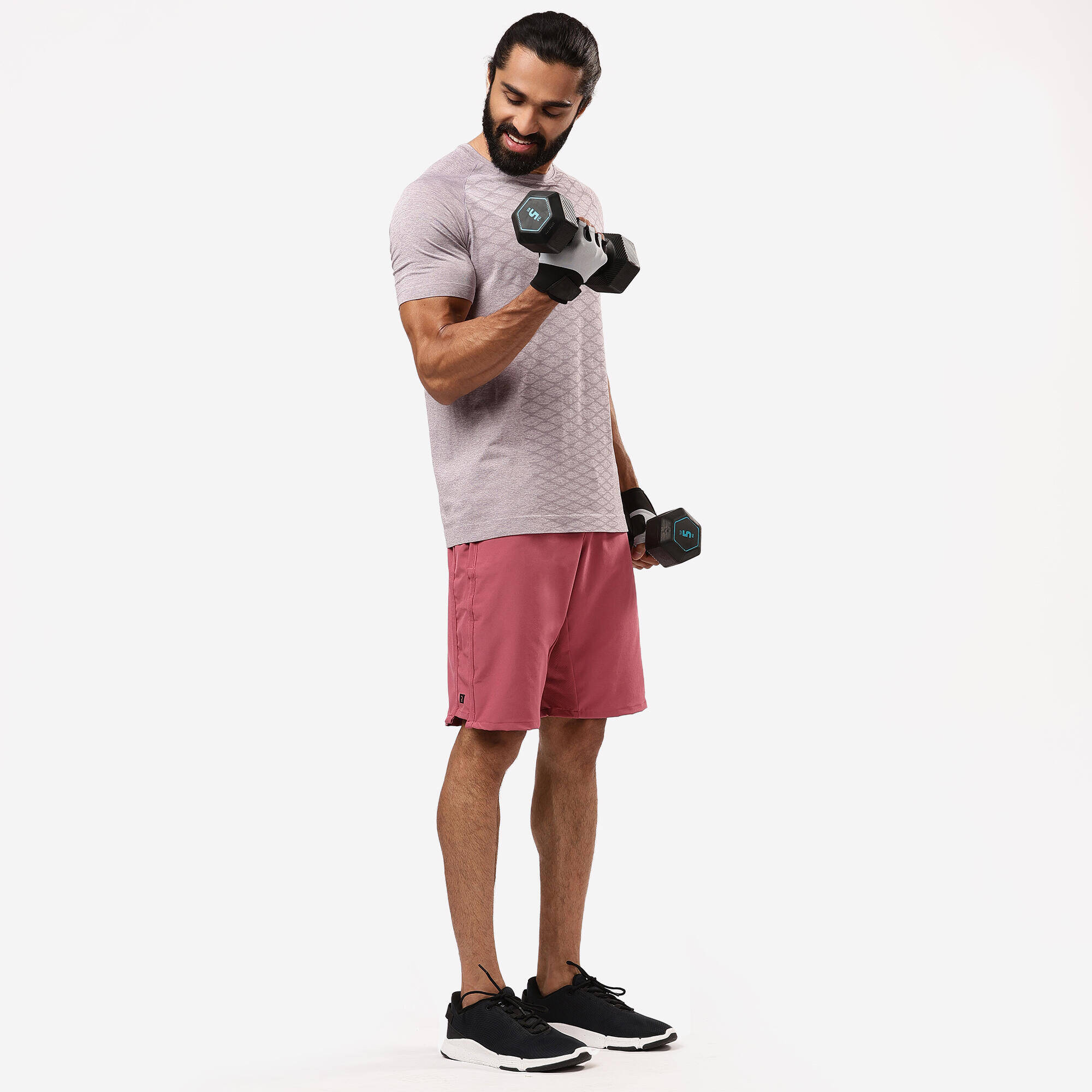 Men Fitness Cardio Training Shorts, Quick Dry, Regular Fit, 500 - Pink