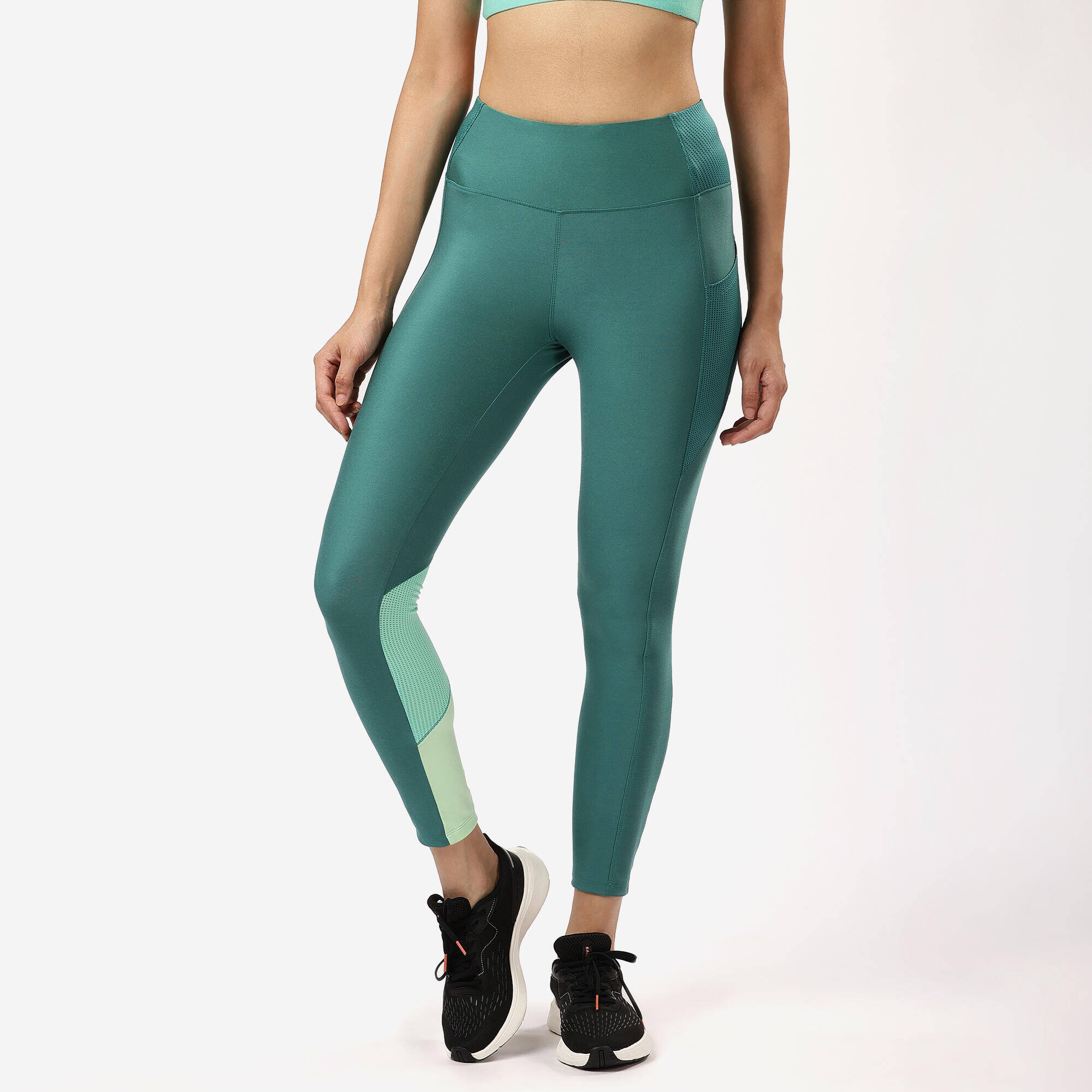 Women Gym Leggings with Phone Pocket - Mint green -  1