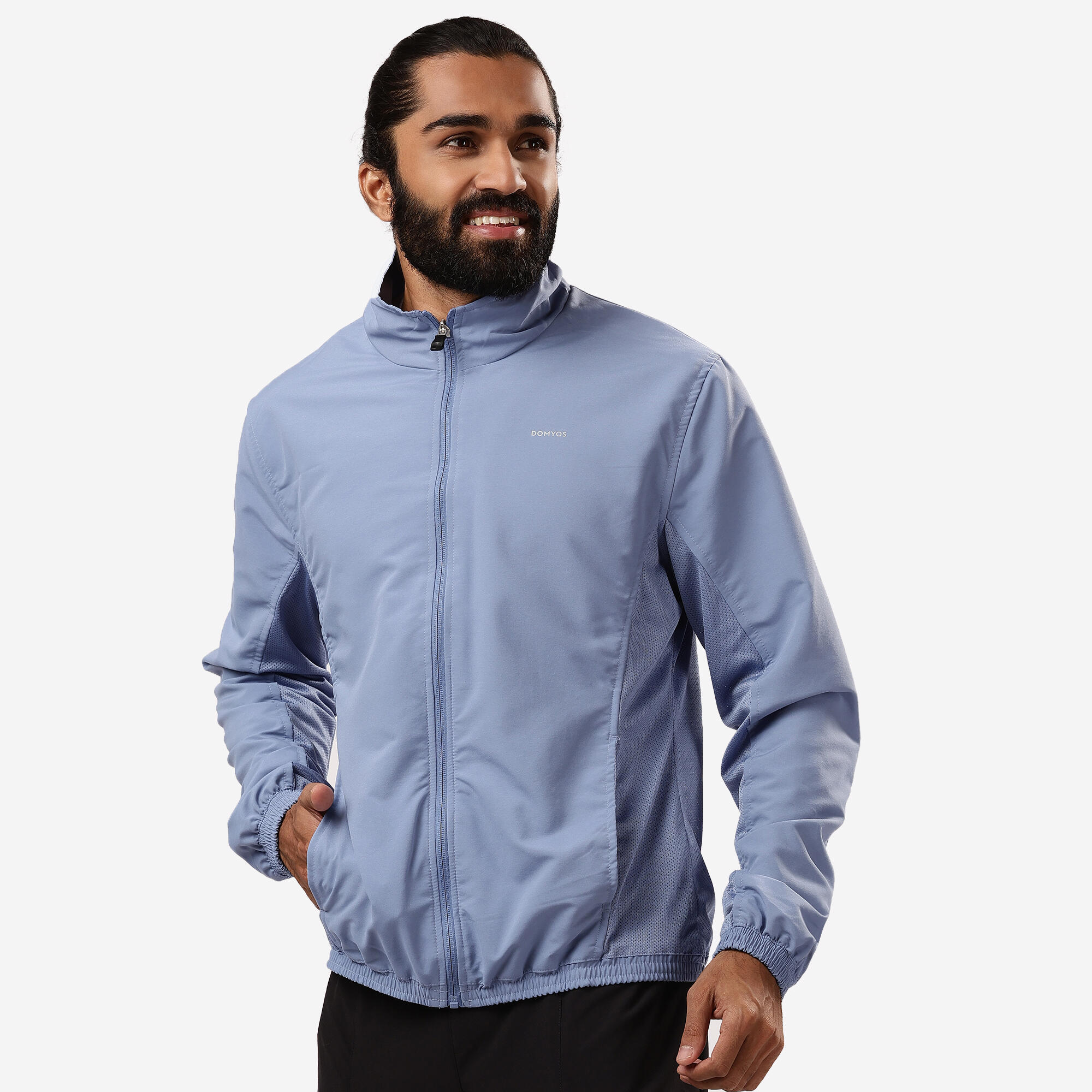 Men Fitness Tracksuit Jacket with Moisture Management FJA 100 - Dusk Blue