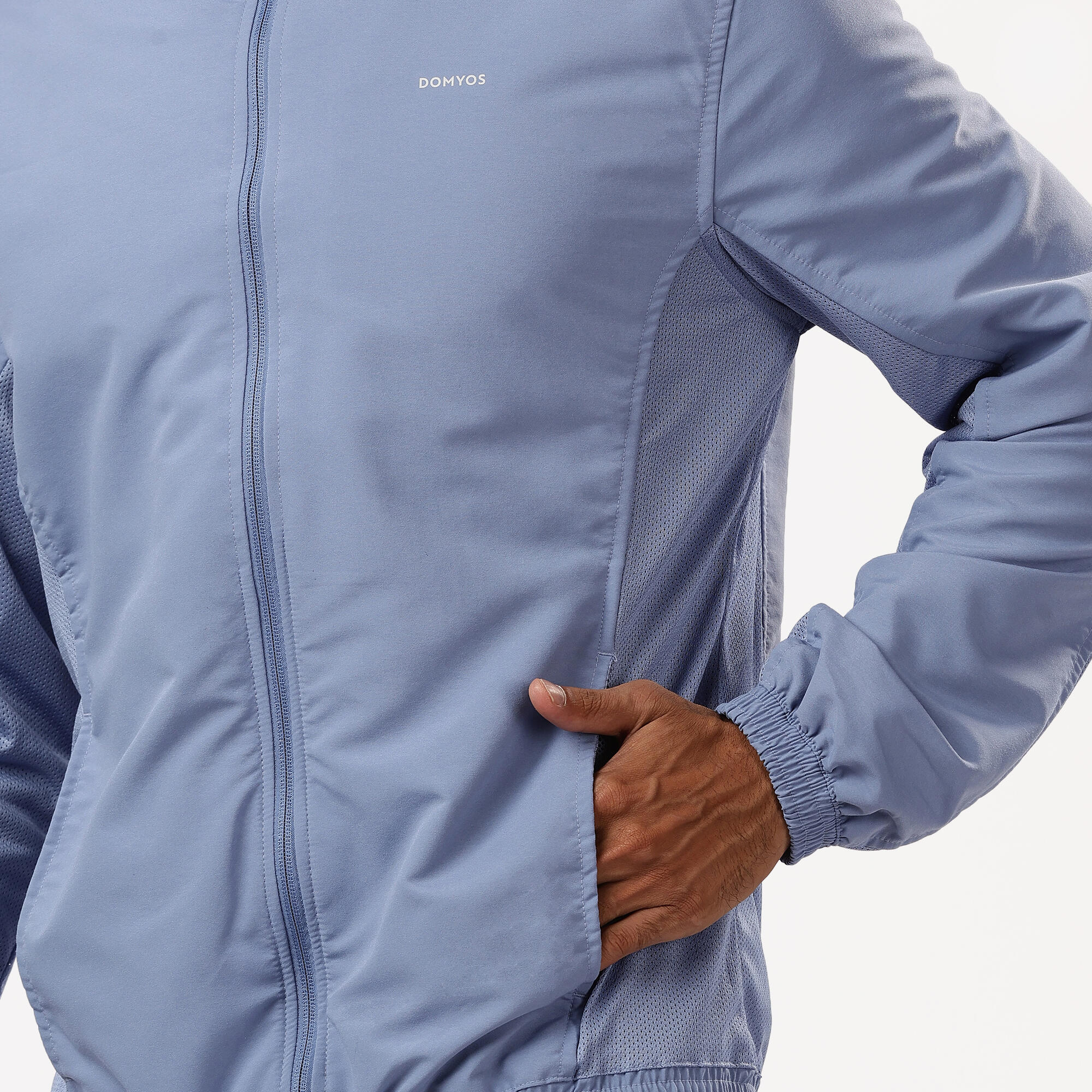 Men's Cardio Fitness Tracksuit Jacket FJA 100 - Indigo 5/8