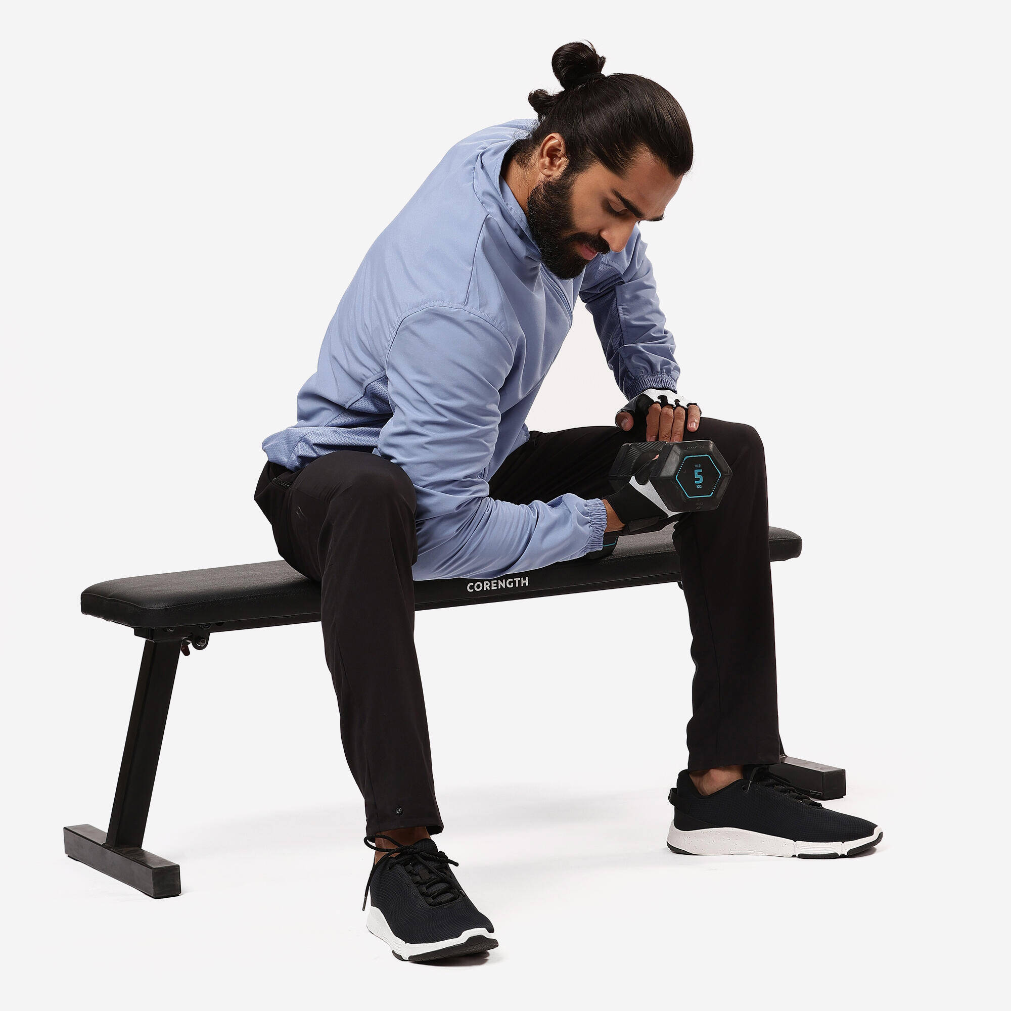 Men Fitness Tracksuit Jacket with Moisture Management FJA 100 - Dusk Blue -  2