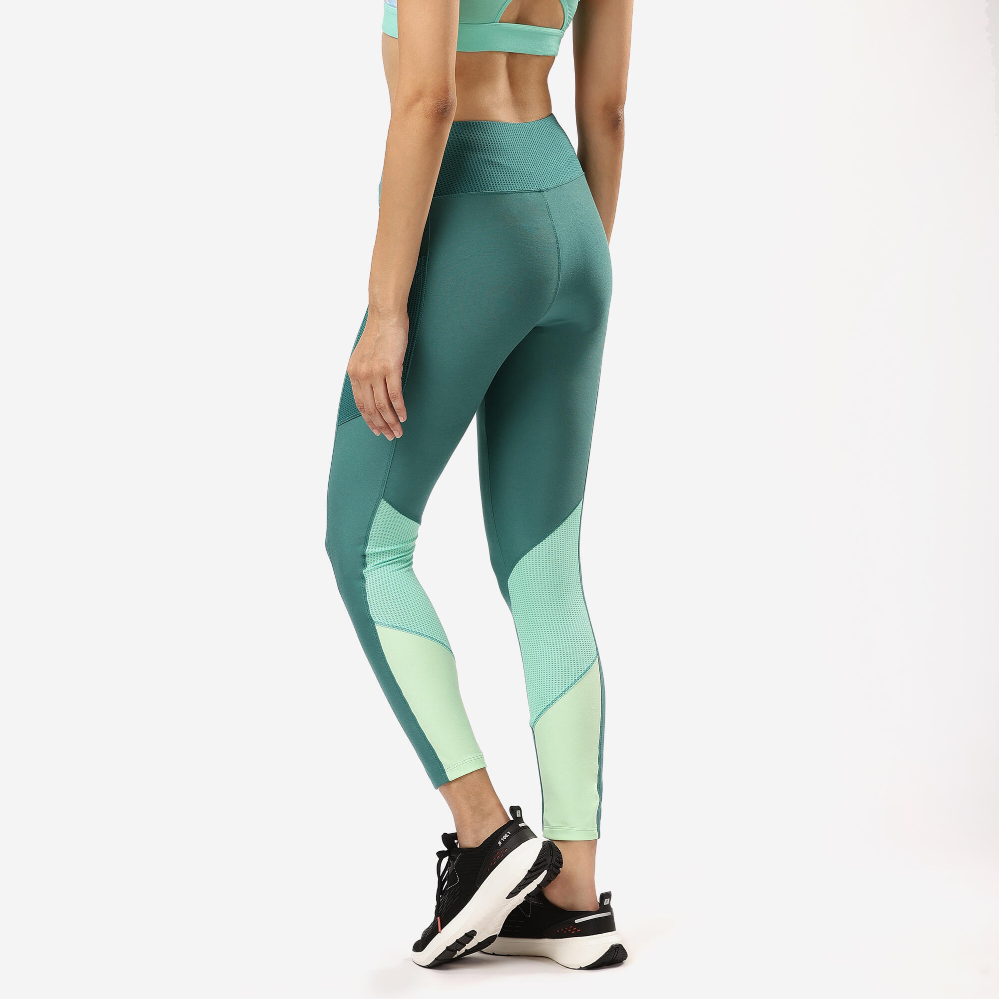 Women Gym Leggings with Phone Pocket - Mint green