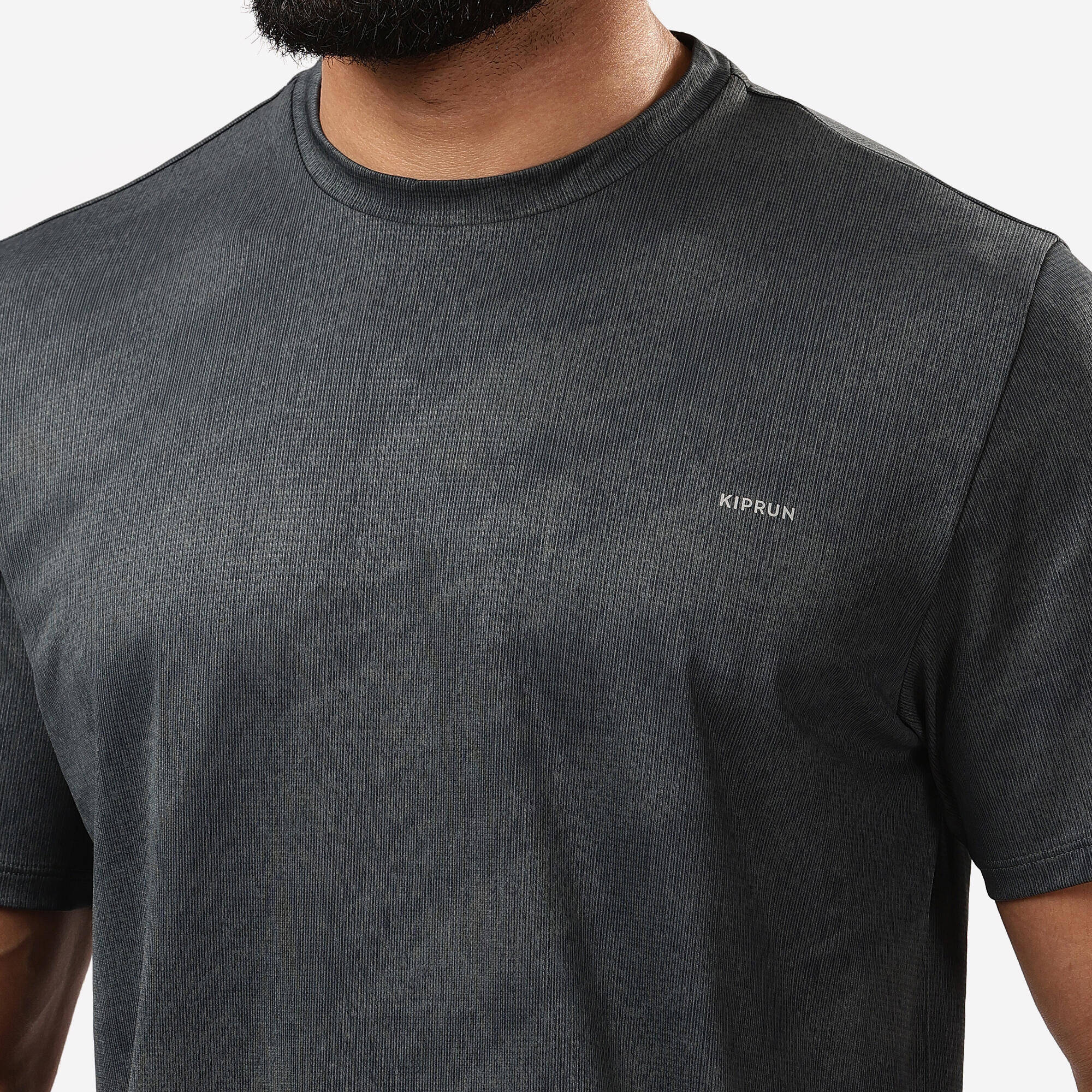 Kiprun Run 500 Men's breathable running T-shirt - brown/grey -  4