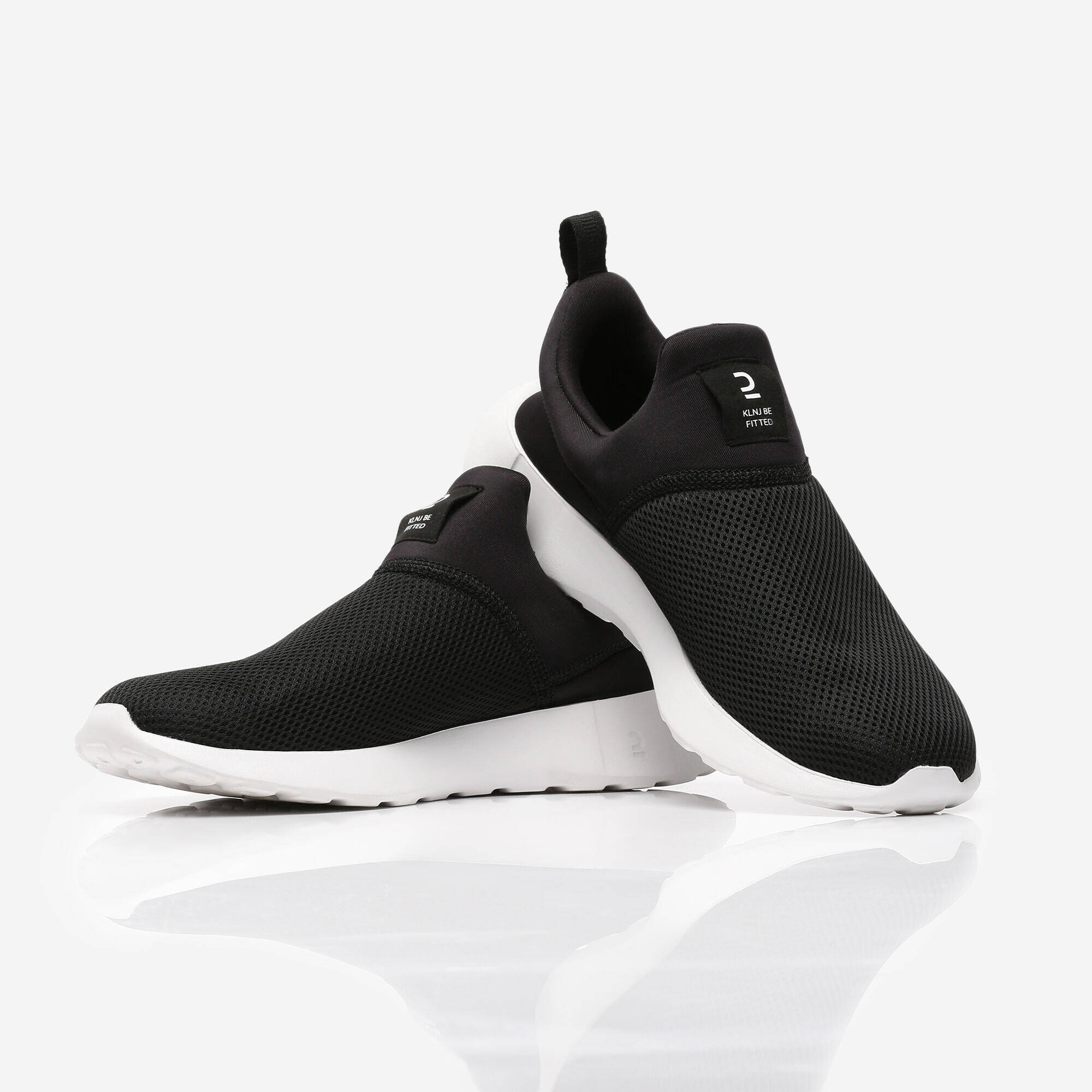 Be Fitted Men Walking Slip On Sneakers - Flexible EVA Sole, Cushioned - Black -  3