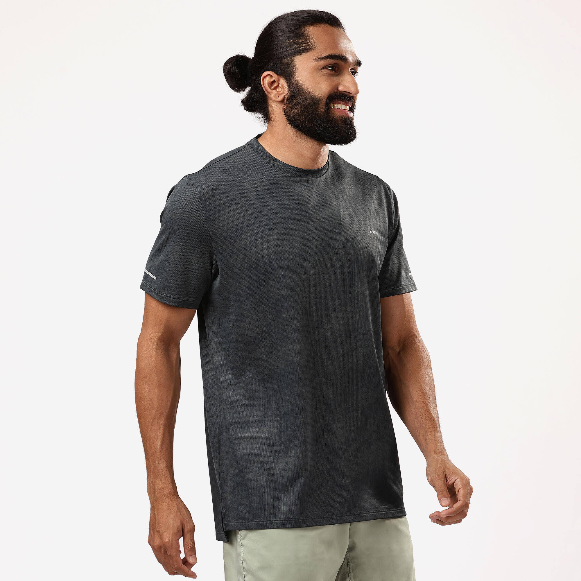 Kiprun Run 500 Men's breathable running T-shirt - brown/grey -  3
